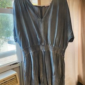 Size L denim romper. Pink Lily
